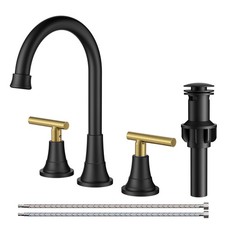 8 Inch Widespread Bathroom Faucet Black and Gold, 2 Handle Mix Color Rv Matte...