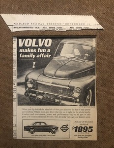 Vintage 1960’s Volvo Car Automobile  Newspaper Ad 0C24