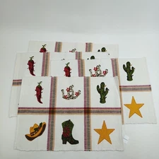 St. Nicholas Square Placemat Woven Icon Western Holiday 100% Cotton Set of 4 NWT