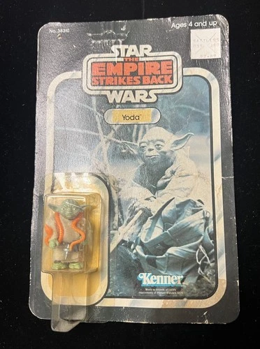 Vtg Star Wars ESB Yoda~32B Card Back Factory Sealed Kenner 1980 Orange Snake