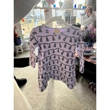 Beaufort Bonnet Company Long Sleeve Polly Play Dress purple and navy 4T