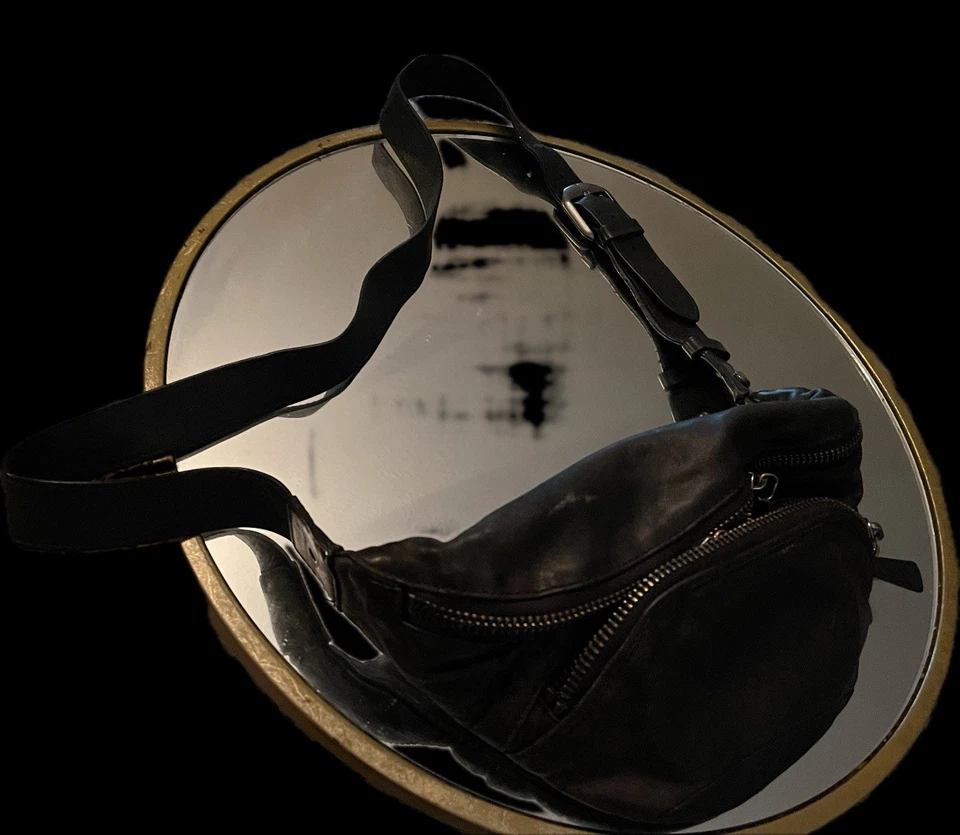 Bolso Bandolera John Varvatos Cuero Alta Calidad Doble Bolsillo Foto 2 de 4