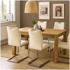 Esszimmerstuhl 4er Set Cremeweiß Nelly Schwingstuhl Wartezimmerstuhl HTI-Living