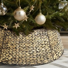 5-Piece Rattan Christmas Tree Collar - 26" Rustic Farmhouse Tree Skirt- Xmas ...