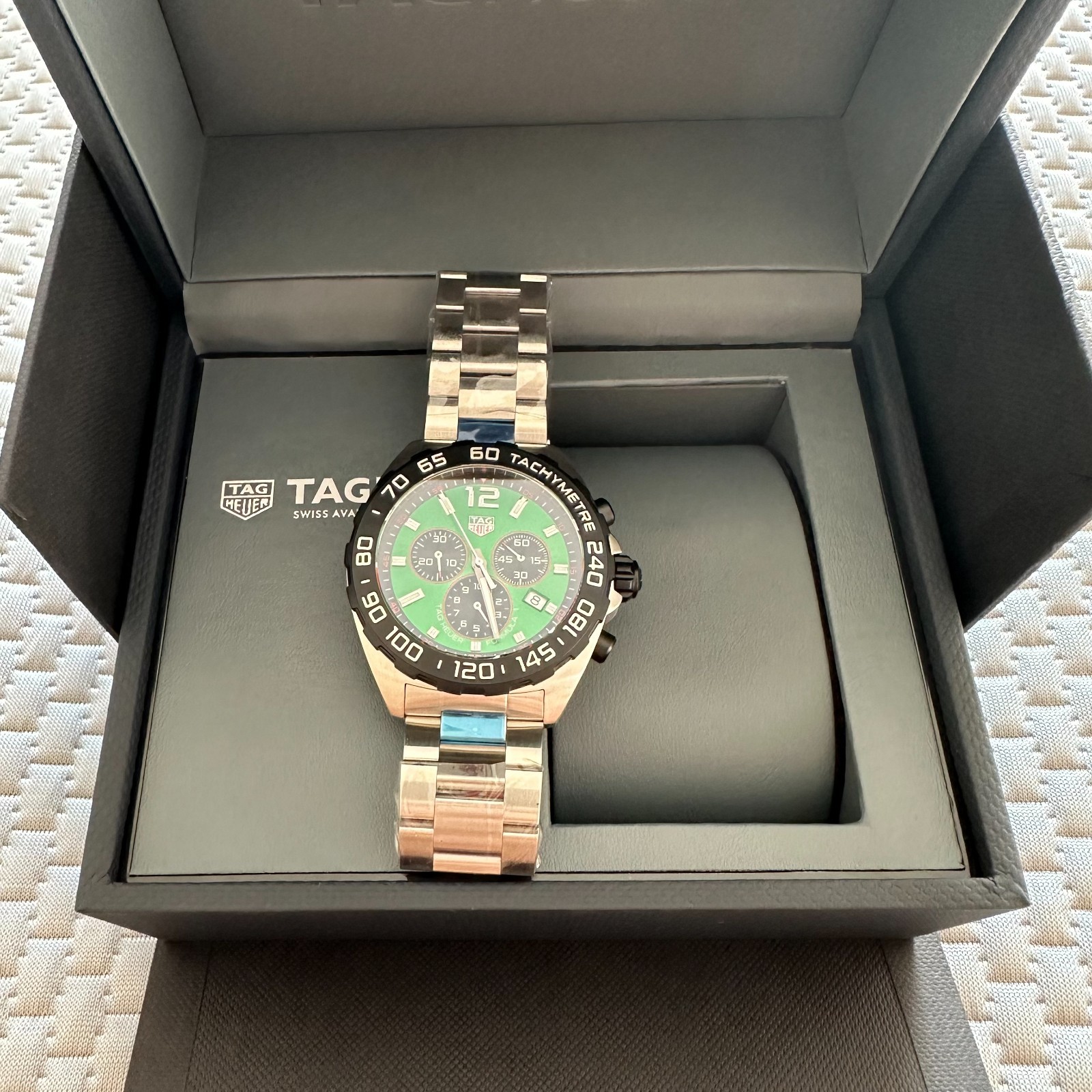 TAG Heuer Formula 1 Chronograph Green dial 43mm CAZ101AP.BA0842