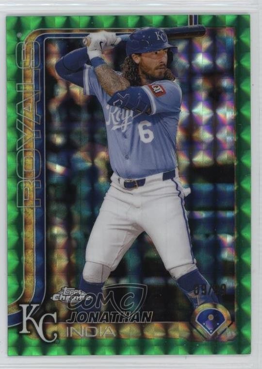 2025 Topps Chrome Green Geometric Refractor /99 Jonathan India #209 z7d