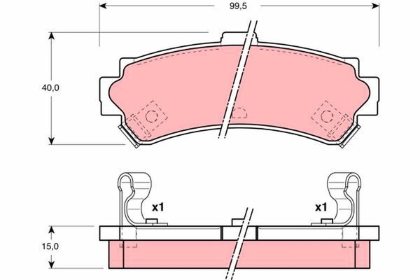 Trw Bremsbelagsatz Scheibenbremse GDB3115 FüR Almera Nissan N15 1 Hatchback Slx-image