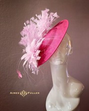 Kentucky Derby Hat Oaks Fascinator Lipstick Pink Royal Ascot Hat Del Mar Races