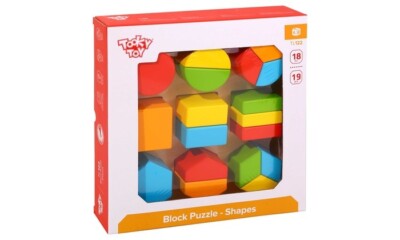 Tooky Toy Brainteaser Holz geometrische Blöcke Puzzle Formsortierer Brandneu in Box