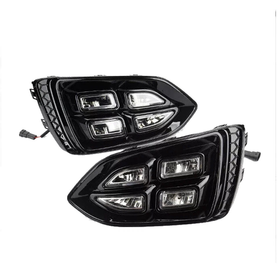 For Hyundai Accent 2Pcs Front Bumper Fog Lamp Modified LED Light DRL 2018-2022 Foto 2 de 4