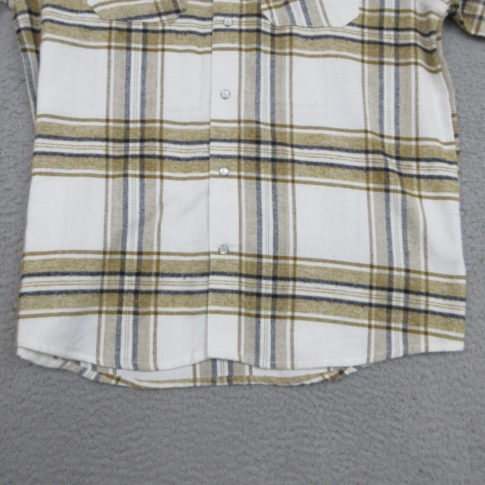 Sovereign Code Shirt Men M Black Tan Plaid Flannel Pearl Snap Western Cowboycore - Image 4 of 4