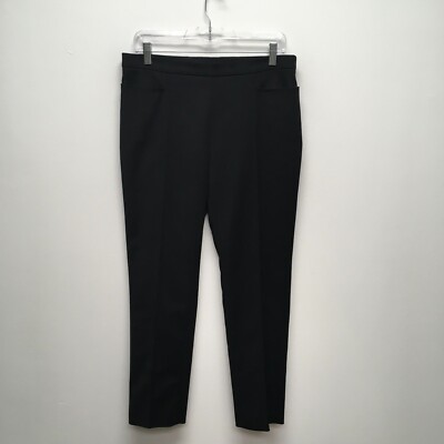 Akris Punto Womens Black High Rise Side Zip Techno Stretch Nylon Ankle Pants 8
