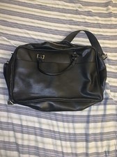 Black Tote Shopper Bag Large Handbag Purse Messenger Bag Leather