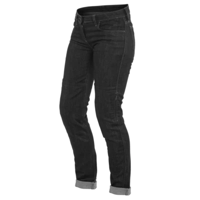 Dainese Women's Slim Tex Black Denim Armoured CE Motorcycle Jeans New