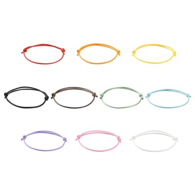 100x Adjustable Waxed Polyester Cord Bracelet String Jewelry Making Supplies