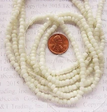 Original Antique Greasy White Pony Trade Bead  6/0   Italy  V 39  F&I African