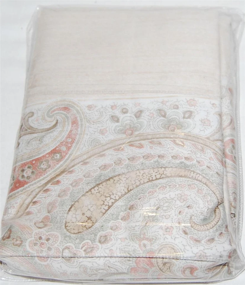 JUEGO DE FUNDAS DE ALMOHADA RALPH LAUREN Romántico Viajero Crema Paisley KING ALGODÓN NUEVO NUEVO Foto 2 de 3