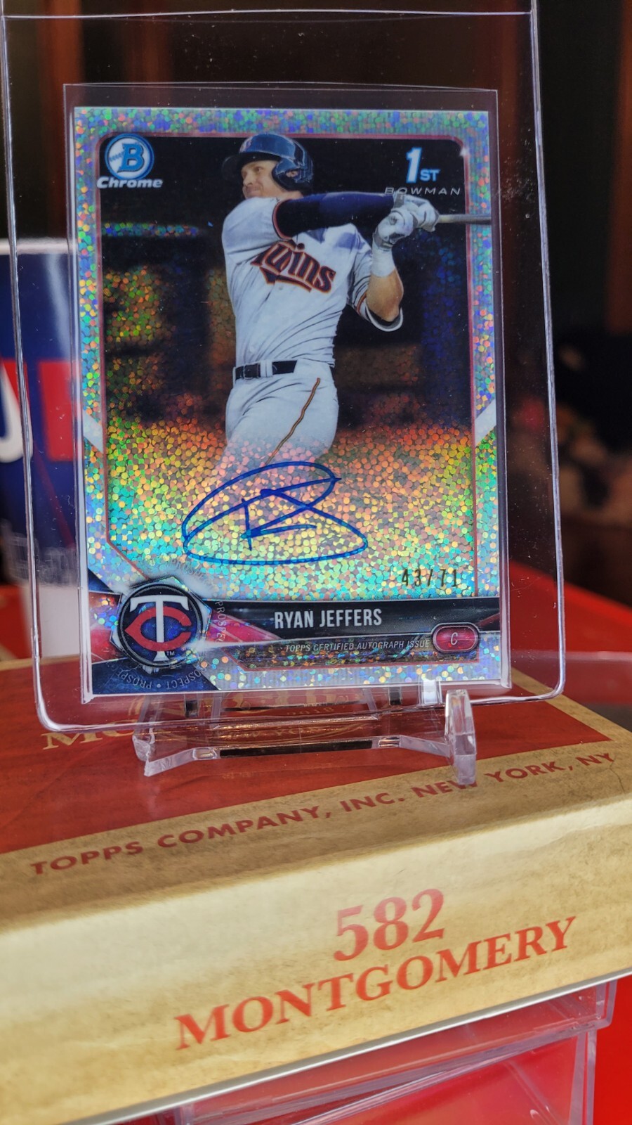 2018 Bowman Draft Chrome Pick Sparkles Refractor /71 Ryan Jeffers #CDA-RJ Auto