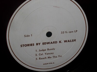 Edward K. Walsh vinyl LP Stories Part 1 &2 Red Wax, VG++