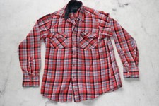 Vtg The Mens Shop Jc Penny  s Red Plaid Button Up Shirt Tall M