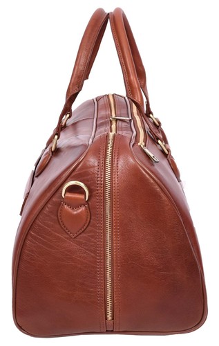 Genuine Leather Holdall Overnight Cross Body Weekend Travel Duffel Bag HLG47 - Picture 20 of 25