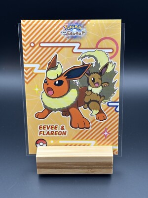Let's Go Eevee Database Holo Peru Card: Eevee & Flareon