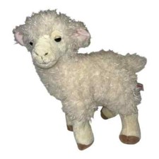 Aurora Plush Lamb White Faux Wool Toy 15" EUC