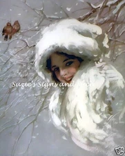 Harrison Fisher Fabric Block Winter Wonderland  8.5 x 5.5