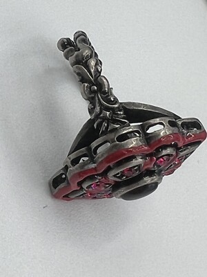 NWB Authentic GUCCI Red Crystal Ring Gucci Flower Ring Made In