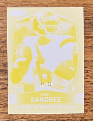 Mark Sanchez 2009 Sage HIT Base Design Make Ready Yellow Card #MR-6  -  24/50