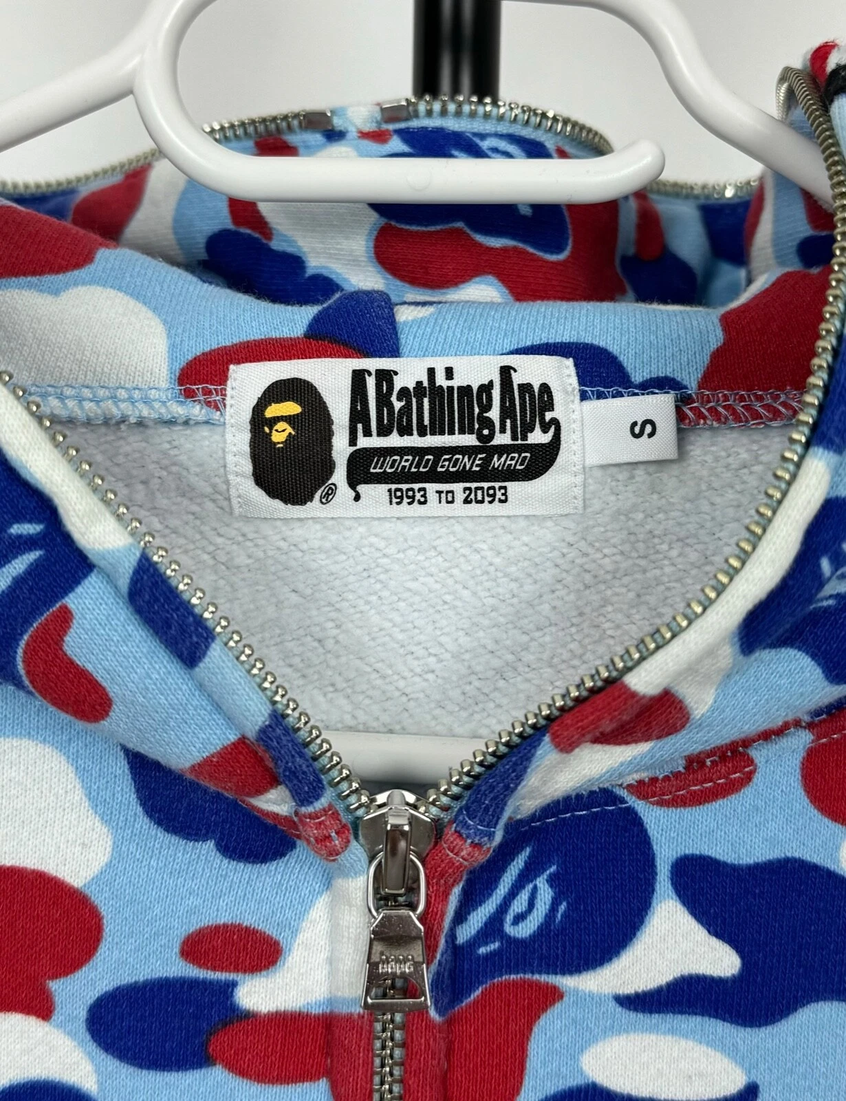 A BATHING APE (BAPE) Felpa con cappuccio uomo Bape x PSG Shark full zip edizione limitata taglia S 19032407