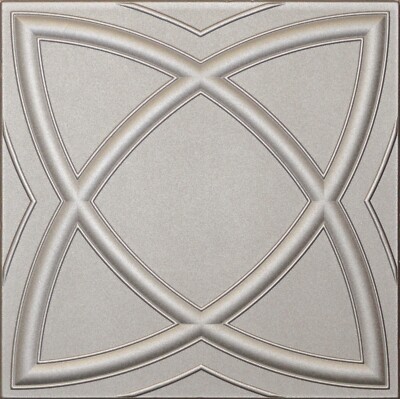 Home Decor Foam Glue-up Ceiling Tile 20x20 R13W Saturn Silver 48pcs Painted
