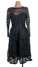 Victor Costa Vintage Black Lace Tulle Illusion Dress Cocktail Formal Goth sz 6
