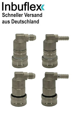 Edelstahl NC Kupplung mit Gas Tülle / Gewinde, KEG Adapter Bier Brauen CO2 Cola