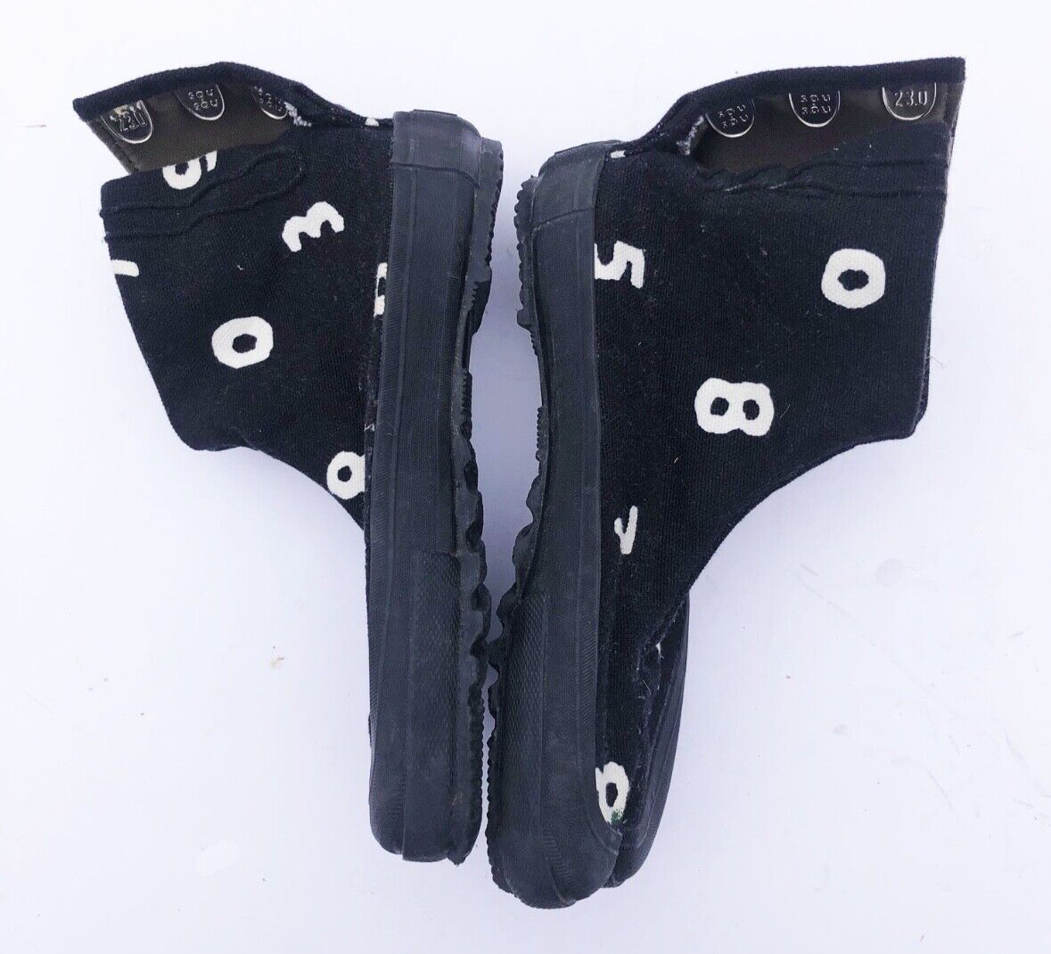 Sou-Sou Japanese Made Tabi Black + White Number Pattern Rubber