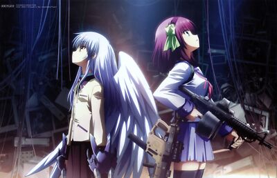 Anime girls angel beats tachibana kanade nakamura yuri Custom Gaming Mat Desk
