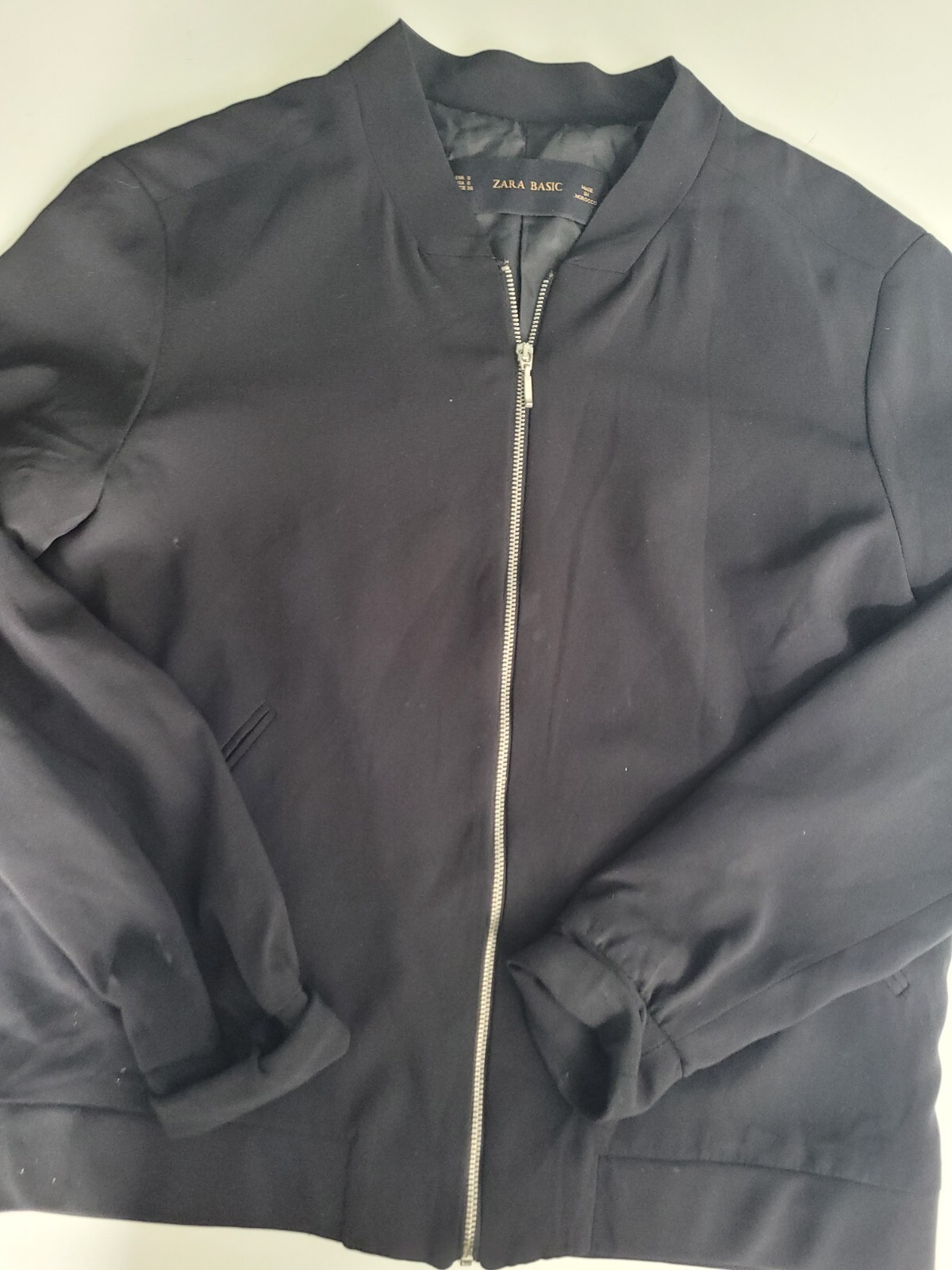 ZARA BASIC SMALL BOMBER JACKET BLACK - image 3
