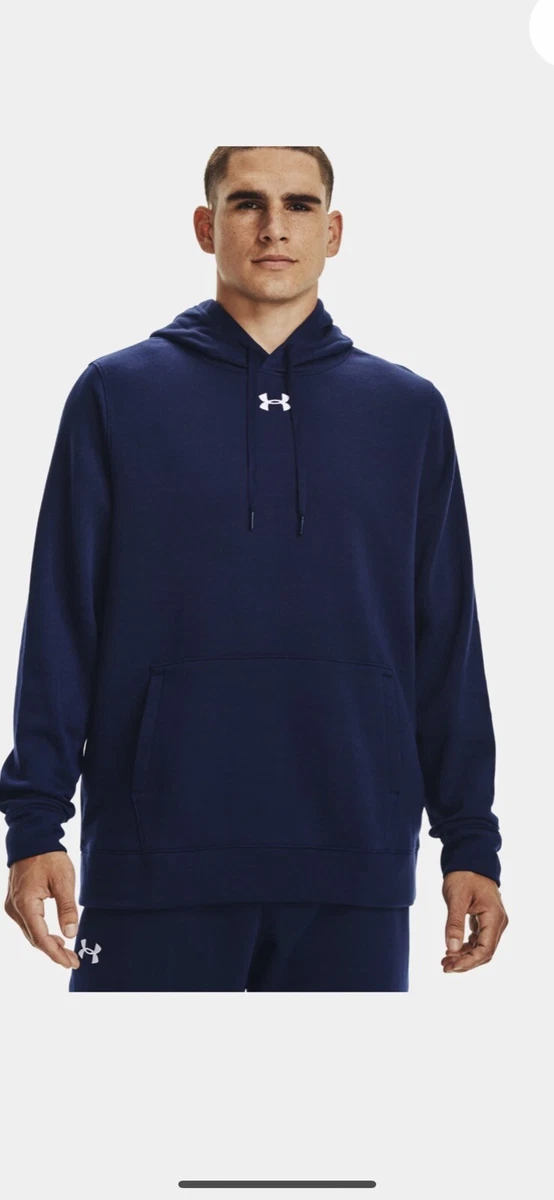 NWT Under Armour Men's Midnight Navy Hustle Fleece Hoodie Size