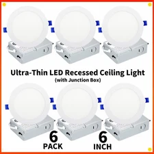 6/12/24/36/48 Pack 6 Inch LED Recessed Light with 3CCT- Canless Ultra Thin Wafer