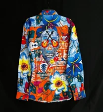 Robert Graham FLOWER POWER Guitar Skull 3XL LIMITED EDITION $398 NWT Classic Fit