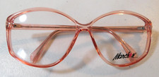Vintage MARCHON Kitty Crystal Pink 58/12 Eyeglass Frame New Old Stock 304