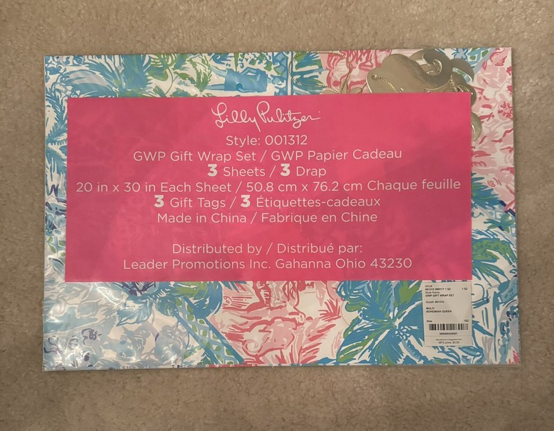 Lilly Pulitzer Gift Wrap Set Bohemian Queen Wrapping Paper Tags GWP NIP