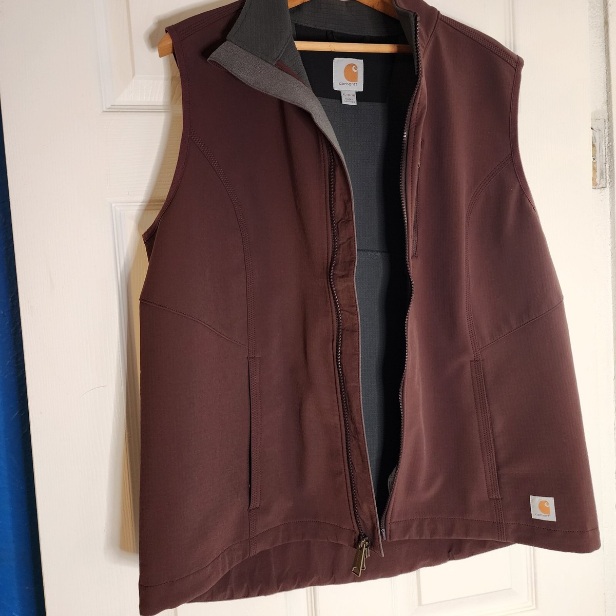 Carhartt Vest XL Mens Brown Full Zipwith Pockets | eBay