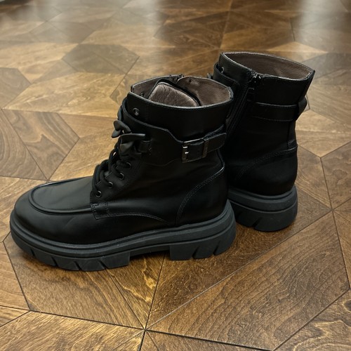 NeroGiardini Buckle Chain Moc Toe Combat Boot (women) Size 41. Price $315 - Picture 7 of 8