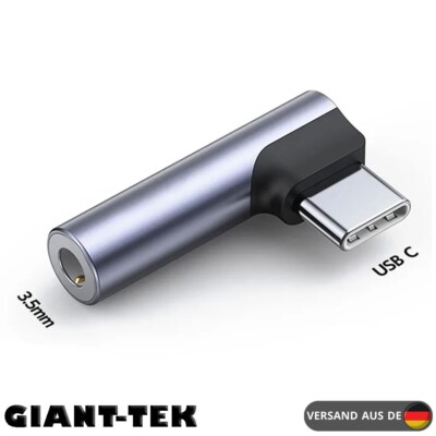 USB C auf Aux 3.5mm Adapter Stecker Audio Klinke Kopfhörer Musik für Handy Silbe