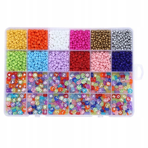 Diy 2700 StüCk Perlenset Acryl Perlen Mit Bunt Gemischtbuchstaben Armband Machen-image