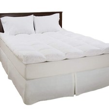 4" Thick Mattress Topper Down Duck Feather Gusset Matress Pad 100% Cotton Cover