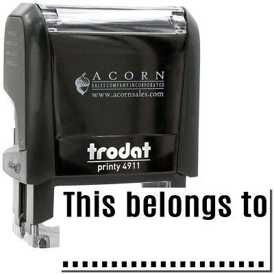 Self-Inking This Belongs to Stamp Size 1/2'' Tall x 1-1/2'' Wide