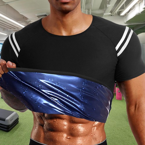 Men's Sauna Shirt Heat Trapping Sweat Compression Waist Trainer Vest Body Shaper - Picture 11 of 12