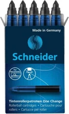 Schneider One Change Rollerball Refill Cartridges.6mm, Black, Box of 5 (185401)